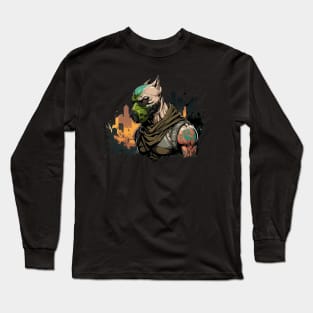 Streetwise Dog in a Futuristic Metropolis Long Sleeve T-Shirt